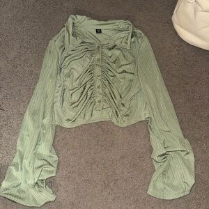 Elegant Sage Button Down Shirt for Women